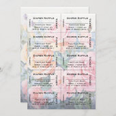 Rozen Luier Raffle Tickets Plain Typografie Kaart (Voorkant / Achterkant)