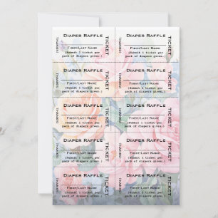 Rozen Luier Raffle Tickets Plain Typografie Kaart