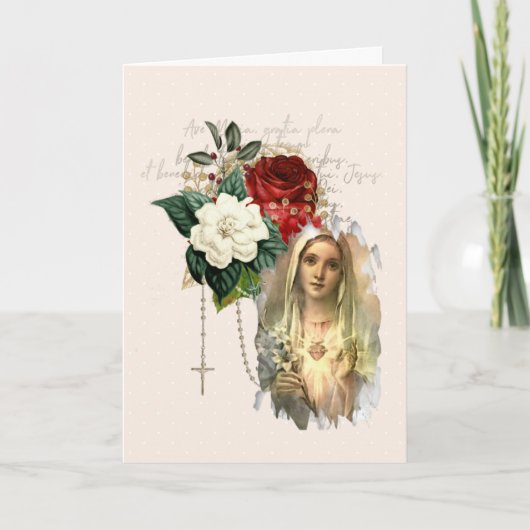  Rozen Maagd Maria Katholieke Kaart (Voorkant)