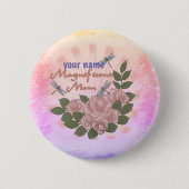 Rozen Magnificent Mom op maat Ronde Button 5,7 Cm (Voorkant)