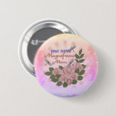 Rozen Magnificent Mom op maat Ronde Button 5,7 Cm (Voorkant /achterkant)