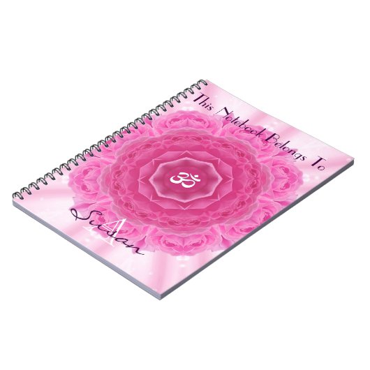 Rozen Mandala, laptop Notitieboek (Linkerzijde)