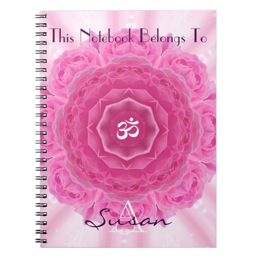 Rozen Mandala, laptop Notitieboek (Voorkant)