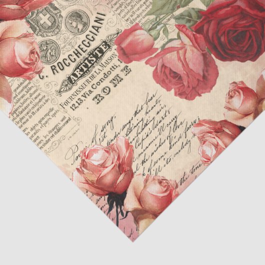  Rozen Manuscript Roze Blush Ephemera Tissuepapier (Detail)