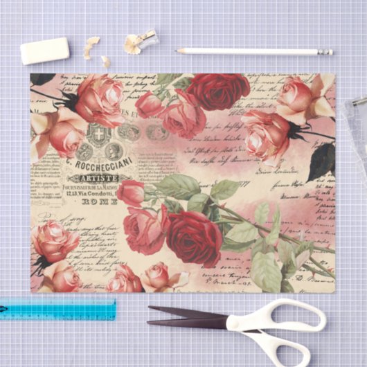  Rozen Manuscript Roze Blush Ephemera Tissuepapier (Craft)