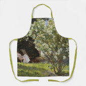 Rozen. Marie Krøyer zittend in de dekstoel Schort (Voorkant)