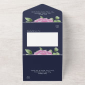 Rozen marine All in One Wedding Invitation Uitnodiging (Buitenkant)