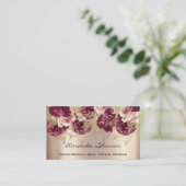 Rozen Marsala Logo QR CODE voor de bruiloft Visitekaartje (Staand voorkant)