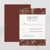 Rozen Marsala Wedding RSVP Kaartje (Voorkant / Achterkant)