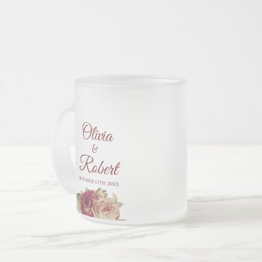  Rozen Matglas Koffiemok (Voorkant links)