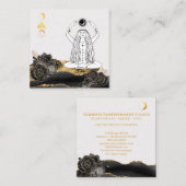 *~* Rozen Meditation Moon Luna Boho Goddess Yoga  Vierkante Visitekaartje (Voorkant / Achterkant)