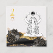 *~* Rozen Meditation Moon Luna Boho Goddess Yoga  Vierkante Visitekaartje (Voorkant)