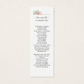 Rozen Memorial Poem Prayer Funeral Bladwijzer Mini Visitekaartjes (Achterkant)