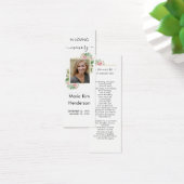Rozen Memorial Poem Prayer Funeral Bladwijzer Mini Visitekaartjes (Bureau)