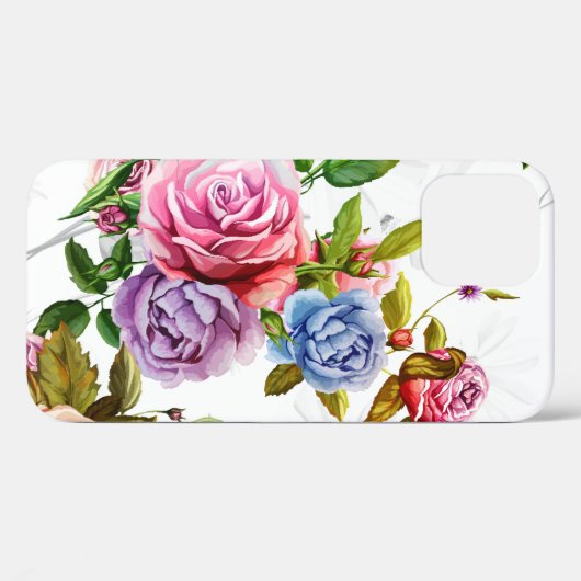 Rozen met bladeren en kamille met kornfl Case-Mate iPhone case (Achterkant (horizontaal))