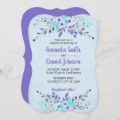 Rozen met blauwe en Paarse Waterverf bloemen Kaart (Voorkant / Achterkant)