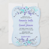 Rozen met blauwe en Paarse Waterverf bloemen Kaart (Voorkant)