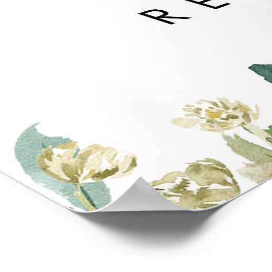 rozen met blozen bruiloft welkom poster (Hoek)