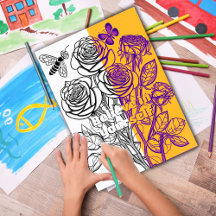 Rozen met Butterfly Kleurplaat Afdrukbaar