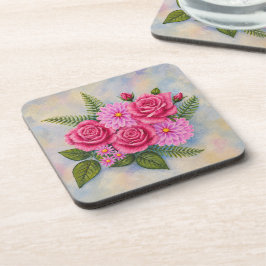 Rozen met Dahlias  Bier Onderzetter