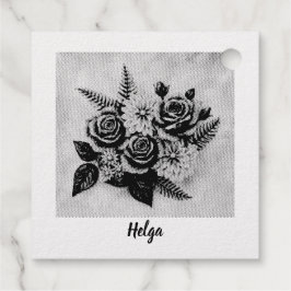 Rozen met Dahlias Folie Cadeaublaadjes Bedankjes Labels