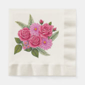 Rozen met Dahlias gemunt Servet (Voorkant)
