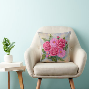 Rozen met Dahlias Kussen