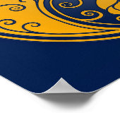 Rozen met de Gele en Blauwe Yin Yang Poster (Hoek)