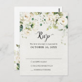Rozen met een botanische bruiloft RSVP Briefkaart (Voorkant / Achterkant)
