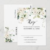 Rozen met een botanische bruiloft RSVP-POS Briefkaart (Voorkant / Achterkant)