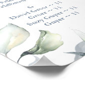 Rozen met een giftige blauwe Waterverf Alpha-zetka Poster (Hoek)