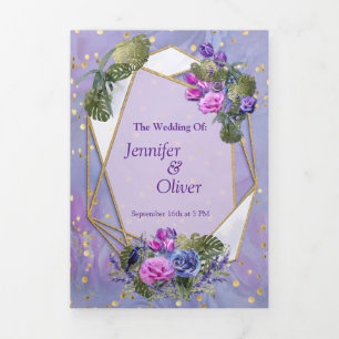 Rozen met een zeer hoog Periblauw-violet en TULIPS Drieluik Wenskaart