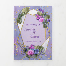 Rozen met een zeer hoog Periblauw-violet en TULIPS Drieluik Wenskaart