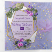 Rozen met een zeer hoog Periblauw-violet en TULIPS Drieluik Wenskaart (Binnenzijde eerst)