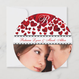 Rozen met een zwart en rood hart Wedden Opslaan Da Save The Date