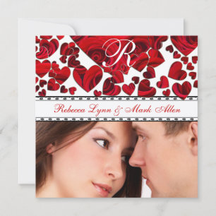 Rozen met een zwart en rood hart Wedden Opslaan Da Save The Date