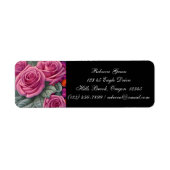 Rozen met fijne pasta-roze bruiloft etiket (Voorkant)
