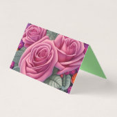 Rozen met fijne pasta-roze bruiloft kaart (Achterkant)