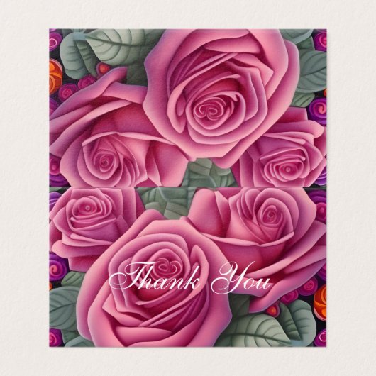 Rozen met fijne pasta-roze bruiloft kaart (Buitenkant ongevouwen)