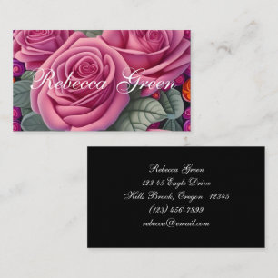 Rozen met fijne pasta-roze bruiloft visitekaartje