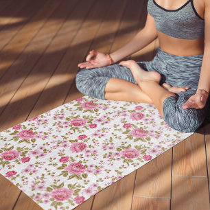 rozen met florale bloeding yogamat