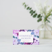 Rozen met florale Paars Visitekaartje (Staand voorkant)