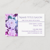 Rozen met florale Paars Visitekaartje (Achterkant)