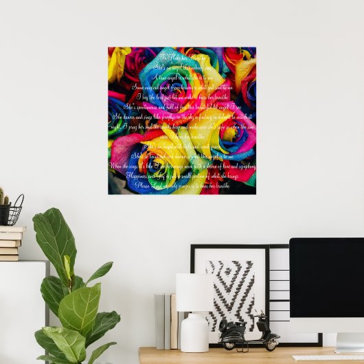 Rozen met gedicht poster (Thuiskantoor)
