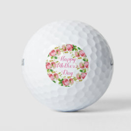  rozen met gekleurde roze - Happy Moederdag Golfballen
