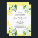 Rozen met gele Waterverf Floral Bar Mitzvah Kaart<br><div class="desc">Nodig familie en vrienden uit met deze plechtige Bar Mitzvah uitnodiging. Het bevat een afbeelding van de waterverf van gele rozen en een grijs accent. Personaliseer door namen,  tijd,  datum,  plaats,  adres en andere details toe te voegen. Deze bloemige uitnodiging is perfect voor de lente en de zomerbar Mitzvahs.</div>