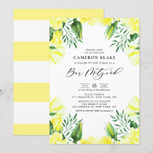 Rozen met gele Waterverf Floral Bar Mitzvah Kaart