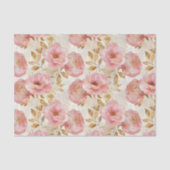 Rozen met gouden bladeren Patroon Tissuepapier (Voorkant)