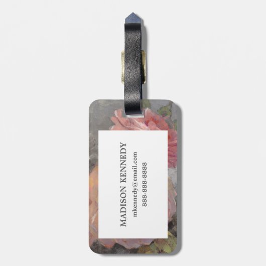 Rozen met grijs bagagelabel (Achterkant verticaal)