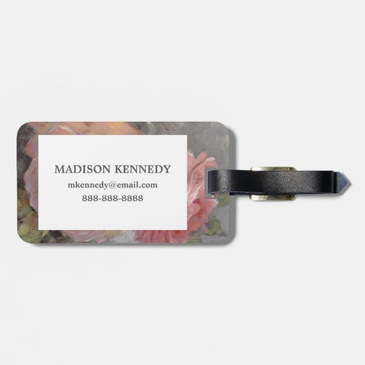 Rozen met grijs bagagelabel (Achterkant horizontaal)